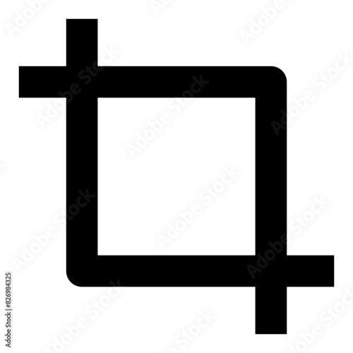 crop line icon for graphic editor user interface