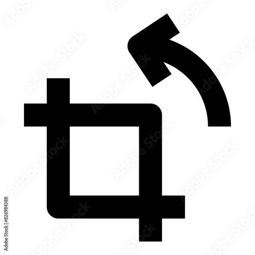 crop rotate right line icon for graphic editor user interface