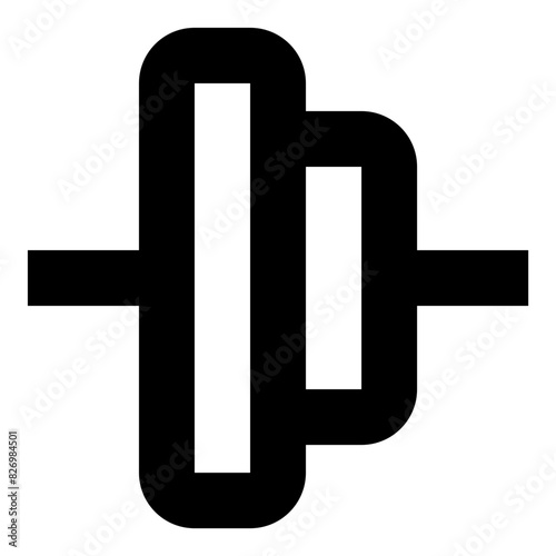 vertical align center line icon for graphic editor user interface