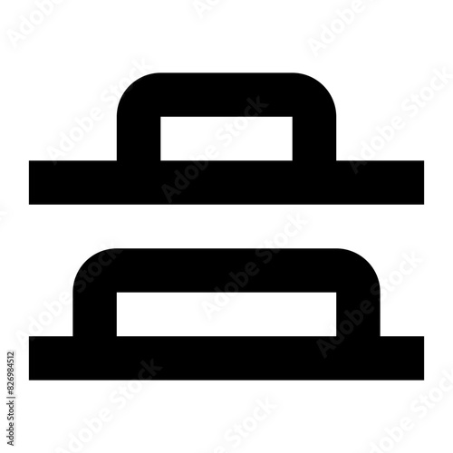 vertical distribute bottom line icon for graphic editor user interface