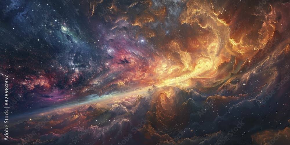 interstellar art, cosmic scene with bright colors, ethereal look, artistic style interstellar art, cosmic scene with bright colors, ethereal look, artistic style