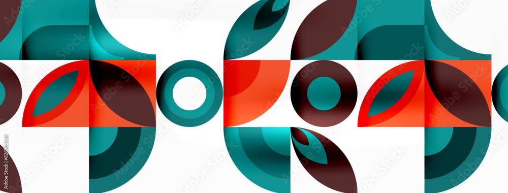 Circles and petals. Geometric beautiful abstract minimal template for Wallpaper, Banner, Background, Card, Book Illustration, landing page