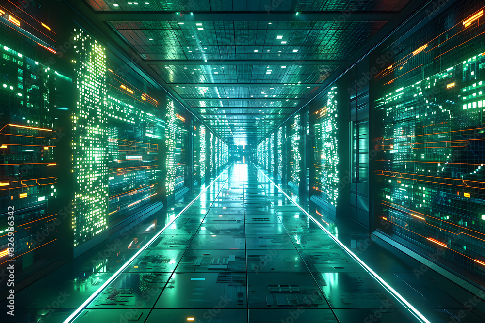 Abstract background displaying a futuristic digital grid pattern in shades of neon green and blue, with glowing lines and geometric shapes creating a high-tech and sci-fi aesthetic. Abstract background displaying a futuristic digital grid pattern in shades of neon green and blue, with glowing lines and geometric shapes creating a high-tech and sci-fi aesthetic.