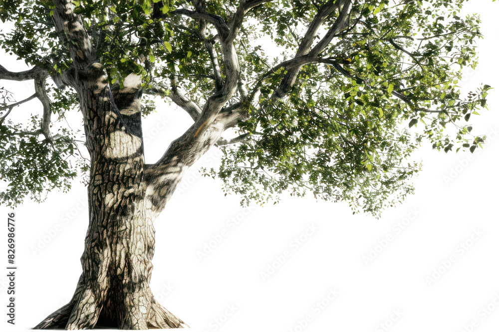 Fototapeta premium white background, summer, nature, old, big tree on a white background