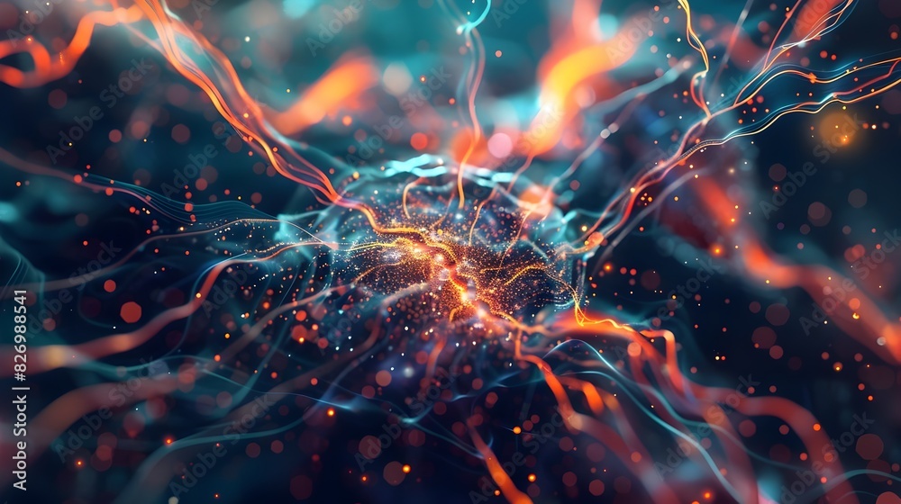 Explosive Energy Burst of Fiery Luminous Particles in Dynamic Movement Explosive Energy Burst of Fiery Luminous Particles in Dynamic Movement