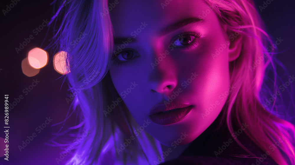 A beautiful young woman, close-up shot, glamorous light A beautiful young woman, close-up shot, glamorous light