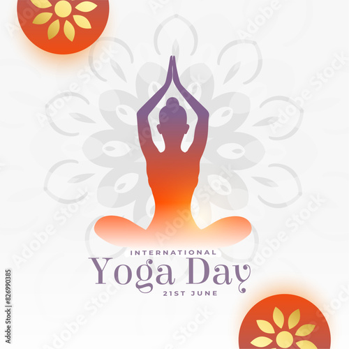 international yoga day celebration poster, woman doing lotus asana