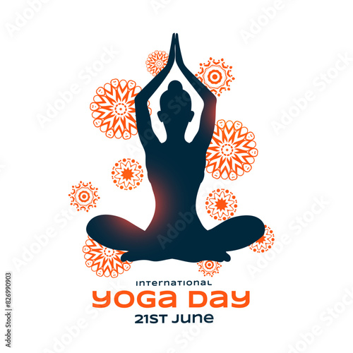 world yoga day 21st june white poster for peace and relaxation