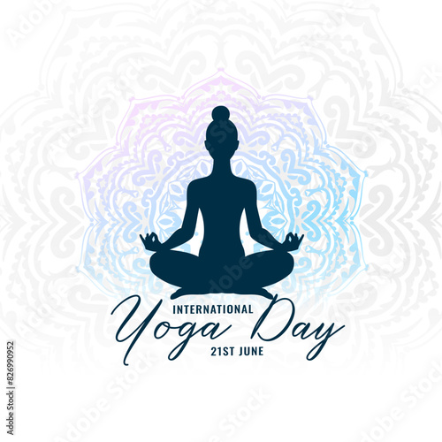 world yoga day 21st june mandala background design