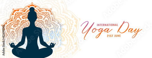 21st june international yoga day banner for peace and calm