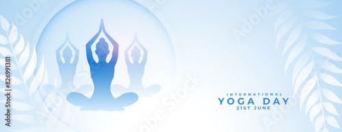 international yoga day event poster with natural leaves
