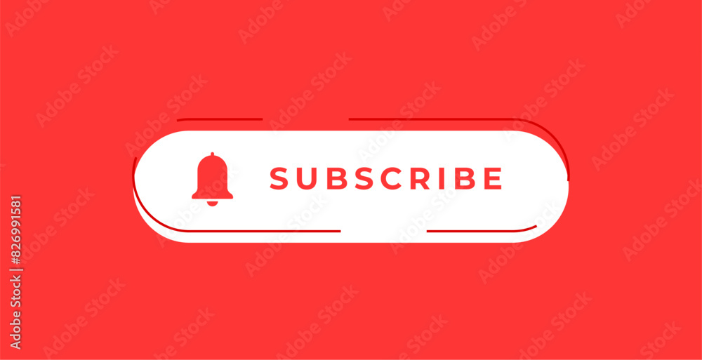 web subscribe and share bell icon on red background