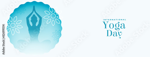 21 june yoga day celebration banner for peace and meditation