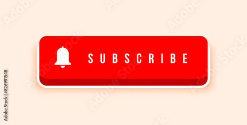 red subscribe bell icon follow or like page photo