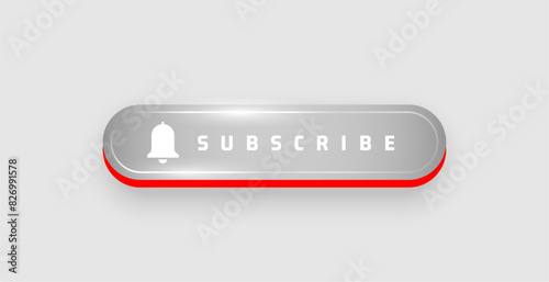 3d style web subscription button follow or like channel