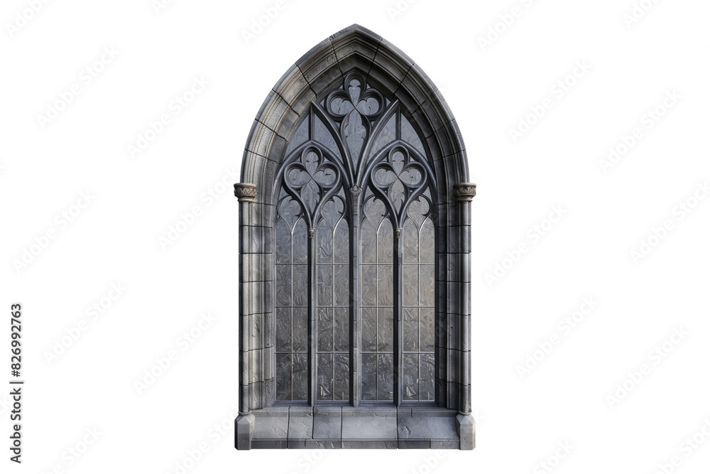 Gothic window isolated on white background