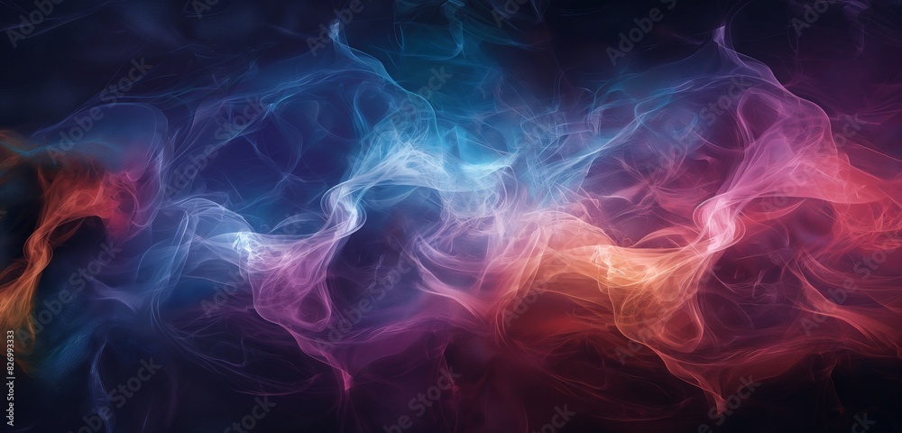 , dense tendrils of deep and dark smoke gracefully intertwine against a gradient backdrop, creating a mesmerizing blend of hues. Amidst this ethereal dance, vibrant abstract colors emerge, background , dense tendrils of deep and dark smoke gracefully intertwine against a gradient backdrop, creating a mesmerizing blend of hues. Amidst this ethereal dance, vibrant abstract colors emerge, background