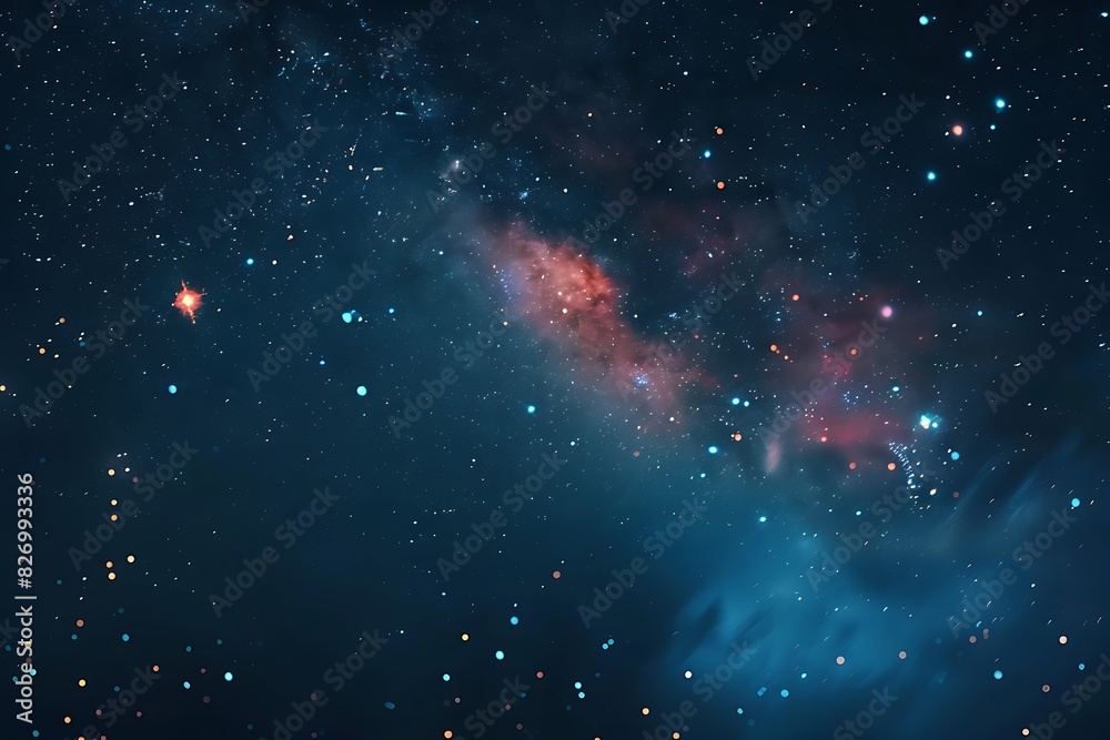 Naklejka premium Blue night starry sky, space, background for screensaver. Astrology, horoscope, zodiac signs 
