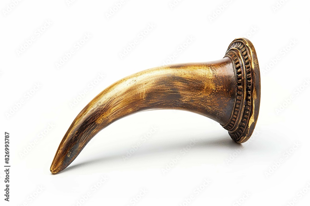 Miniature mythical horn, isolated on white Miniature mythical horn, isolated on white
