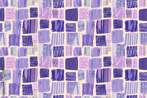 A pattern of purple squares with a blue background