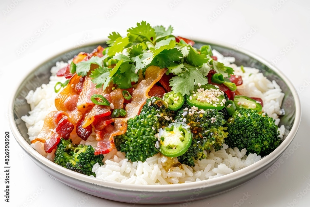Flavorful Bacon and Broccoli Rice Bowl with Umami Drizzle Flavorful Bacon and Broccoli Rice Bowl with Umami Drizzle
