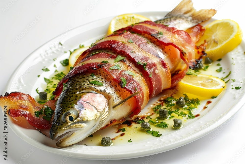 Tempting Bacon Wrapped Trout with Savory Capers Tempting Bacon Wrapped Trout with Savory Capers