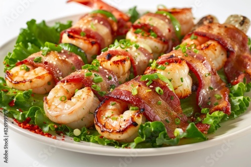 Bacon Wrapped Shrimp and Scallops Gourmet Dish