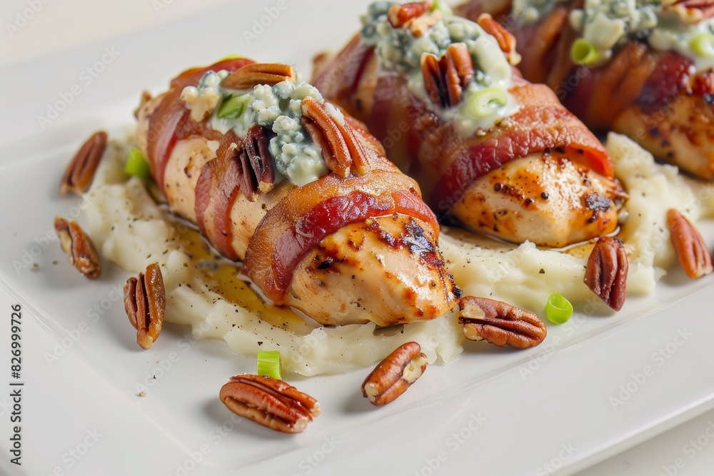 Bacon Wrapped Chicken with Blue Cheese and Tangy Sauce Bacon Wrapped Chicken with Blue Cheese and Tangy Sauce
