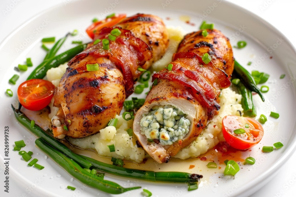 Mouthwatering Bacon Wrapped Chicken with Creamy Blue Cheese Filling Mouthwatering Bacon Wrapped Chicken with Creamy Blue Cheese Filling