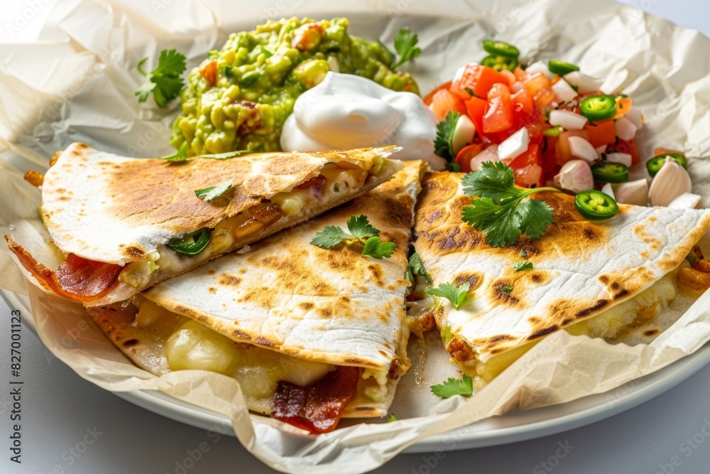 Spicy Bacon and Jalapeno Quesadillas with Avocado and Tomato Spicy Bacon and Jalapeno Quesadillas with Avocado and Tomato
