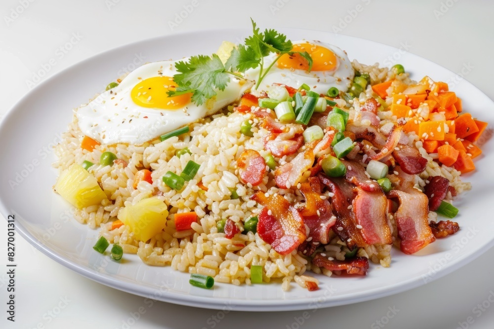 Bacon Fried Rice with Aromatic Onion and Crunchy Carrots Bacon Fried Rice with Aromatic Onion and Crunchy Carrots