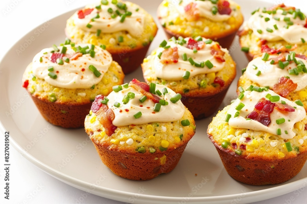 Savory Bacon Corn Muffins with Cream Cheese Frosting Savory Bacon Corn Muffins with Cream Cheese Frosting