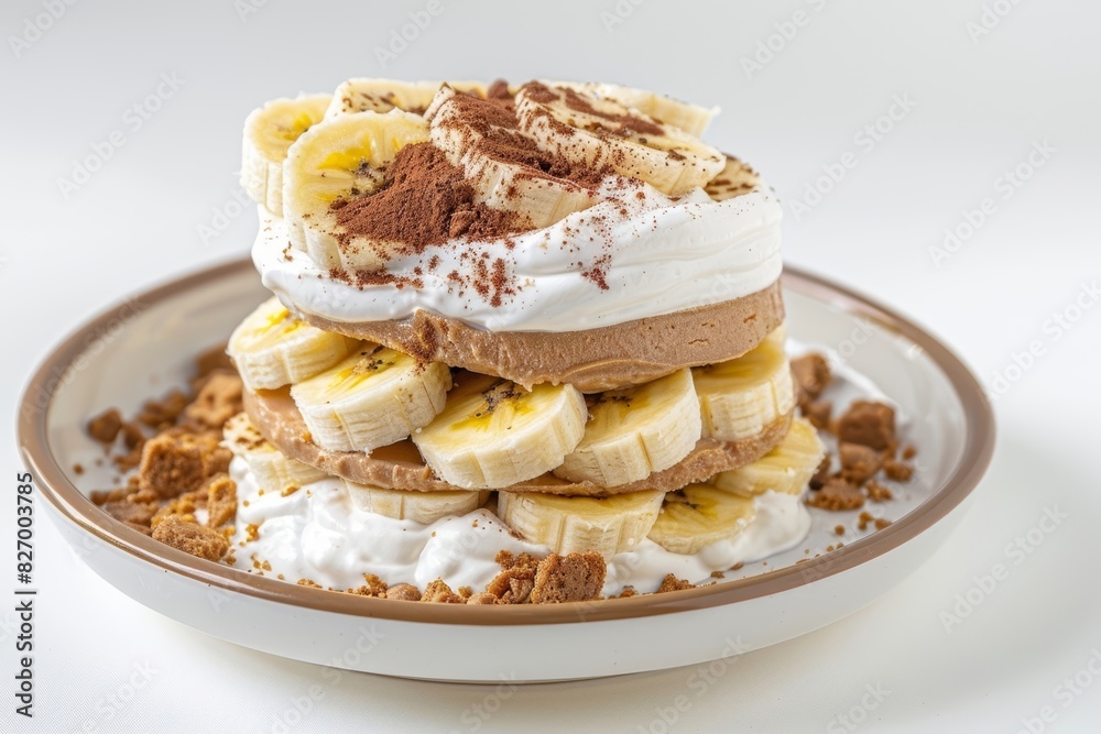 Impressive Dessert: Banana Cream Pie Parfait with Whipped Cream and Cocoa Powder Impressive Dessert: Banana Cream Pie Parfait with Whipped Cream and Cocoa Powder