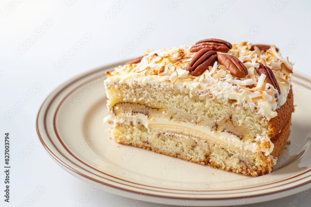 Delightful Banana Cake with Creamy Coconut Custard and Golden Flakes Delightful Banana Cake with Creamy Coconut Custard and Golden Flakes