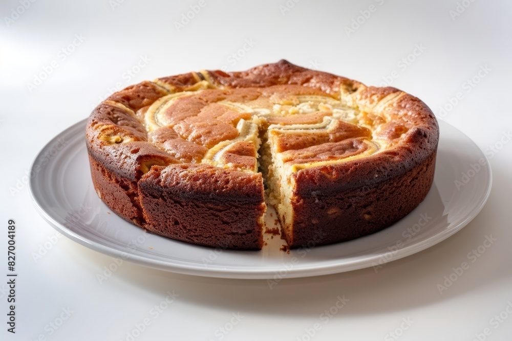Exquisite Presentation: Stunning Banana Cake with Glossy Pecan Praline Exquisite Presentation: Stunning Banana Cake with Glossy Pecan Praline