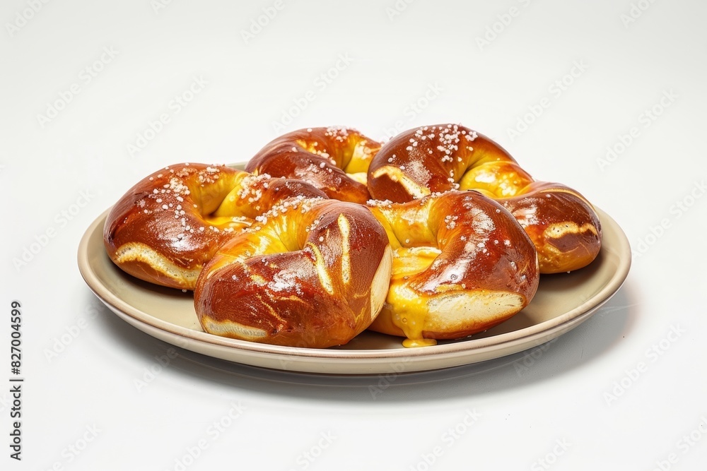 Fototapeta premium Indulge in Tempting Ballpark Pretzels with a Rich Super Cheesy Sauce