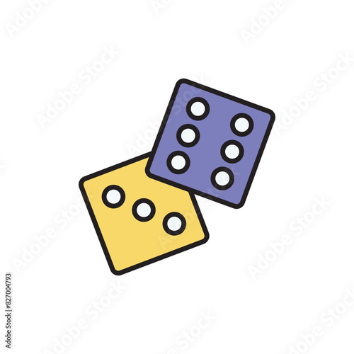 Dices icon design with white background stock illustration