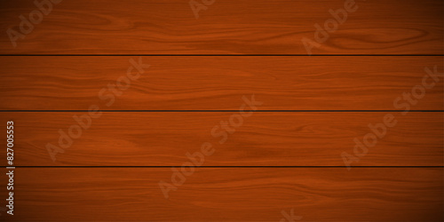 Natural wooden background, top view wooden plank panel, vector illustration.