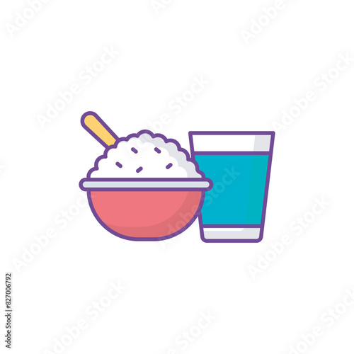 Rice icon design with white background stock illustration