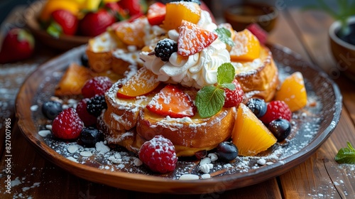 French Toast Delight with Strawberries and Bananas