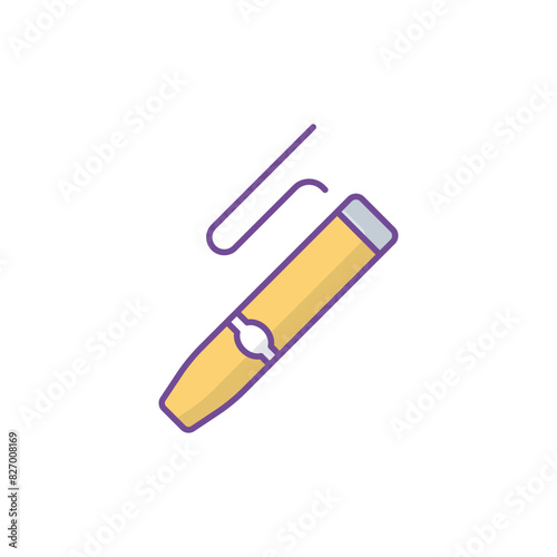 Cigar icon design with white background stock illustration
