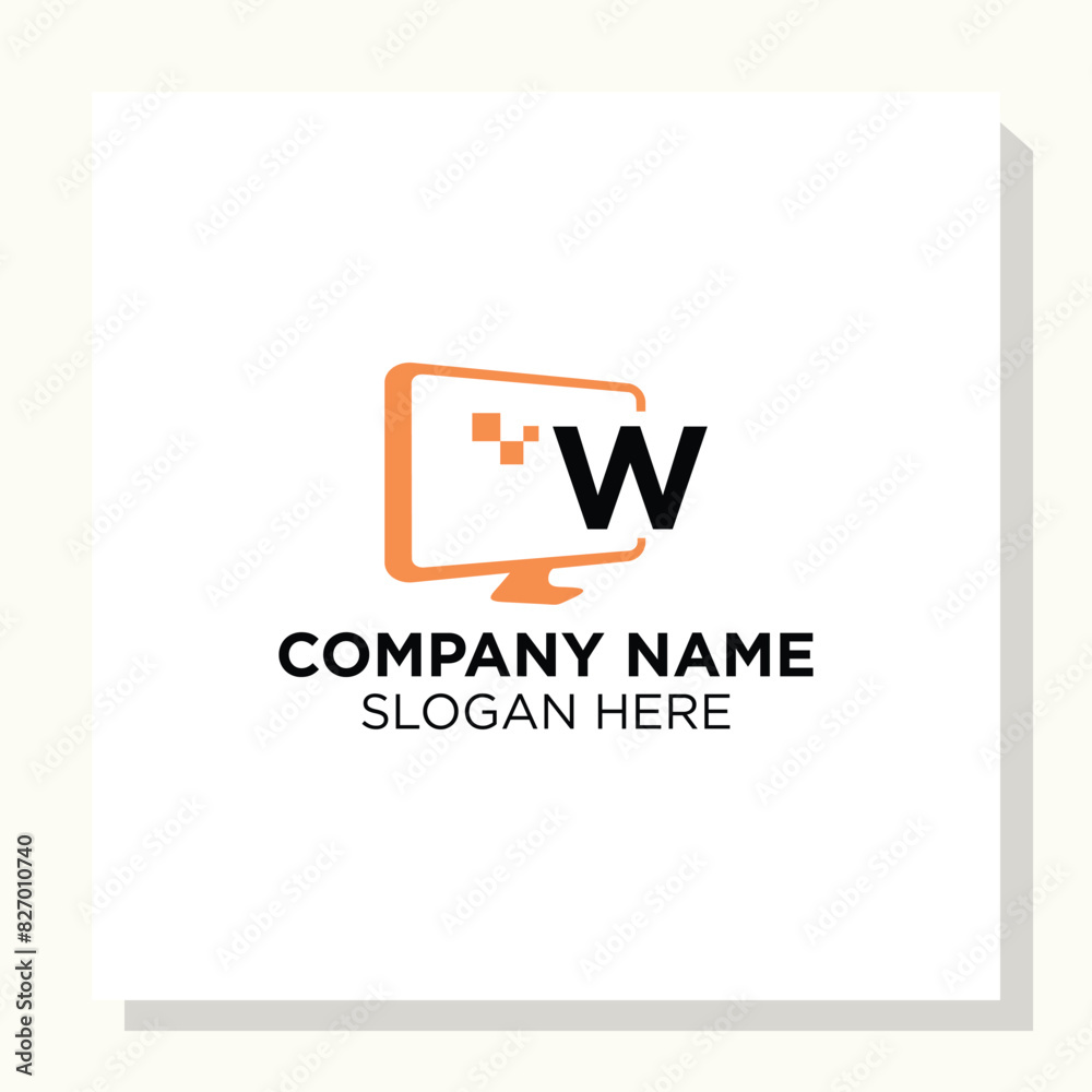 letter initial and computer Logo designs, computer Shop logo designs, Modern computer logo designs vector icon letter initial and computer Logo designs, computer Shop logo designs, Modern computer logo designs vector icon