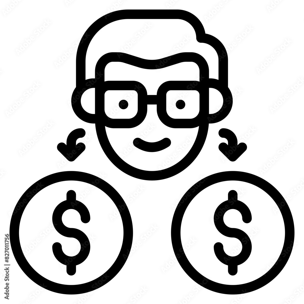 financial arrangements outline icon and illustration financial arrangements outline icon and illustration