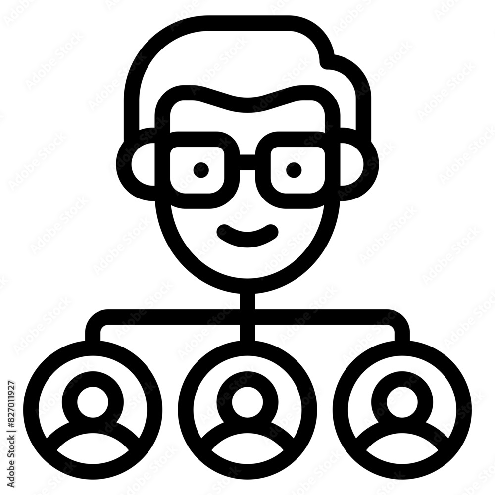 team job outline icon and illustration