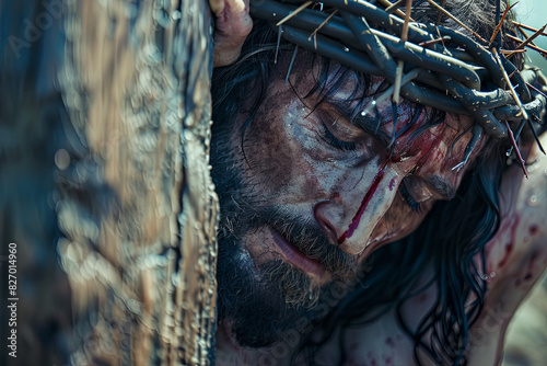 Jesus carrying the cross, symbolizing Passion Week