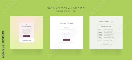 Tips post for skin care. minimal modern beauty fashion cosmetic. Tips template design with botanical leaf elements. Skin care tips brochure template. Beauty skin care tops content social med
