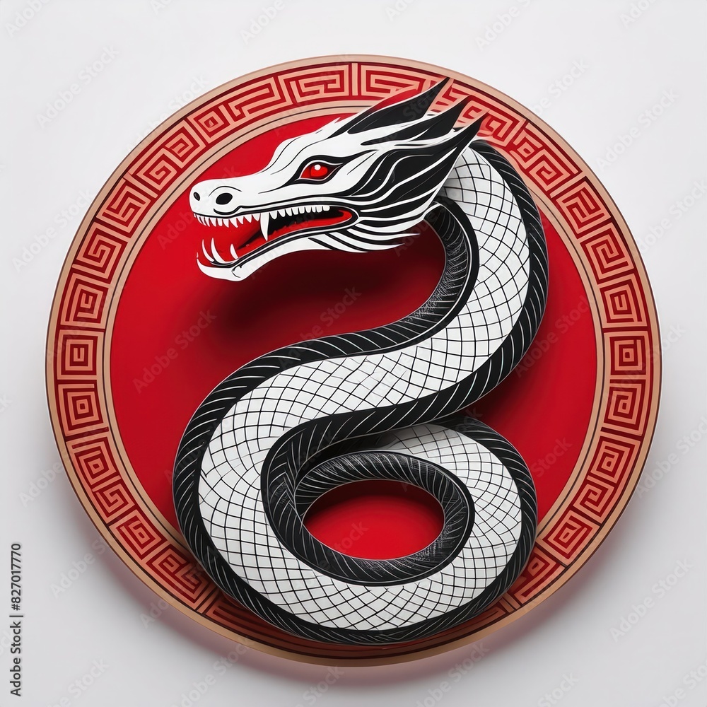 snake icon or snake logo. logo iconic snake chinese, circel logo snake ...