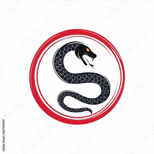 Wallpaper Mural snake icon or snake logo. logo iconic snake chinese, circel logo snake, red snake logo. black color and white background. shio snake, snake chinese new years, snake tatto design, snake art.  Torontodigital.ca