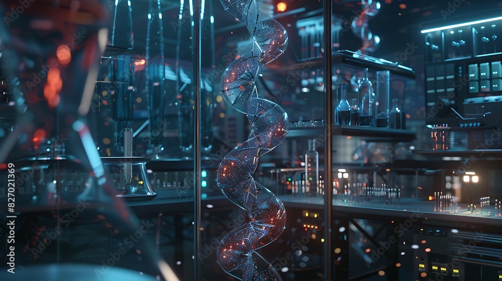 Fototapeta premium DNA manipulation techniques allow scientists to alter genetic material, enabling advancements in medicine, agriculture, and biotechnology