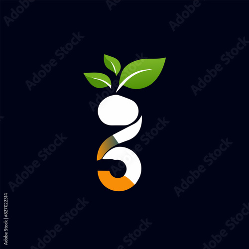 simple clean minimal ecology three logo  vector illustration flat 2